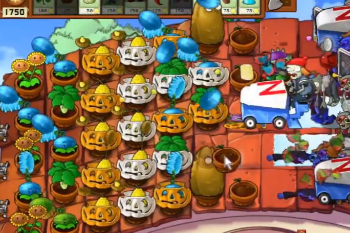 植物大战僵尸屋顶上的车怎么打