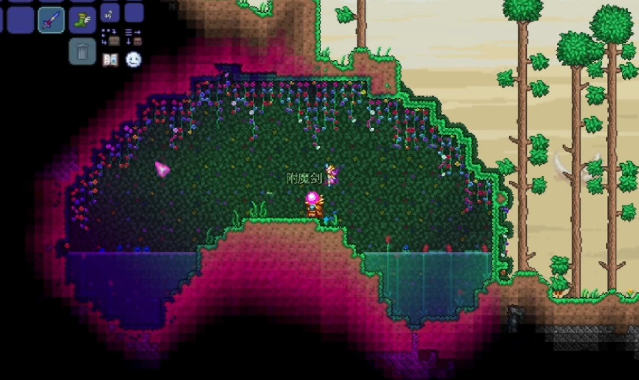 泰拉瑞亚如何找附魔剑