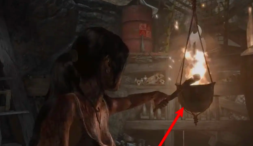 古墓丽影9怎么拿出火把